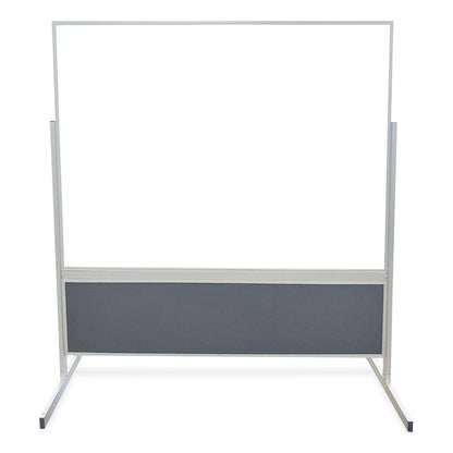 Ghent Double-Sided Magnetic Porcelain Whiteboard, Caramel Vinyl Tackboard w/Aluminum Frame, 50.5x72.88 (GHEFPM1M164183)