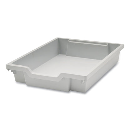 Gratnells F1 Shallow Trays for Gratnells Storage Frames and Trolleys, 1 Section, 1.85 gal, 12.28" x 16.81" x 3.25", Light Gray, 8/Pack (GTSFS0119P8)