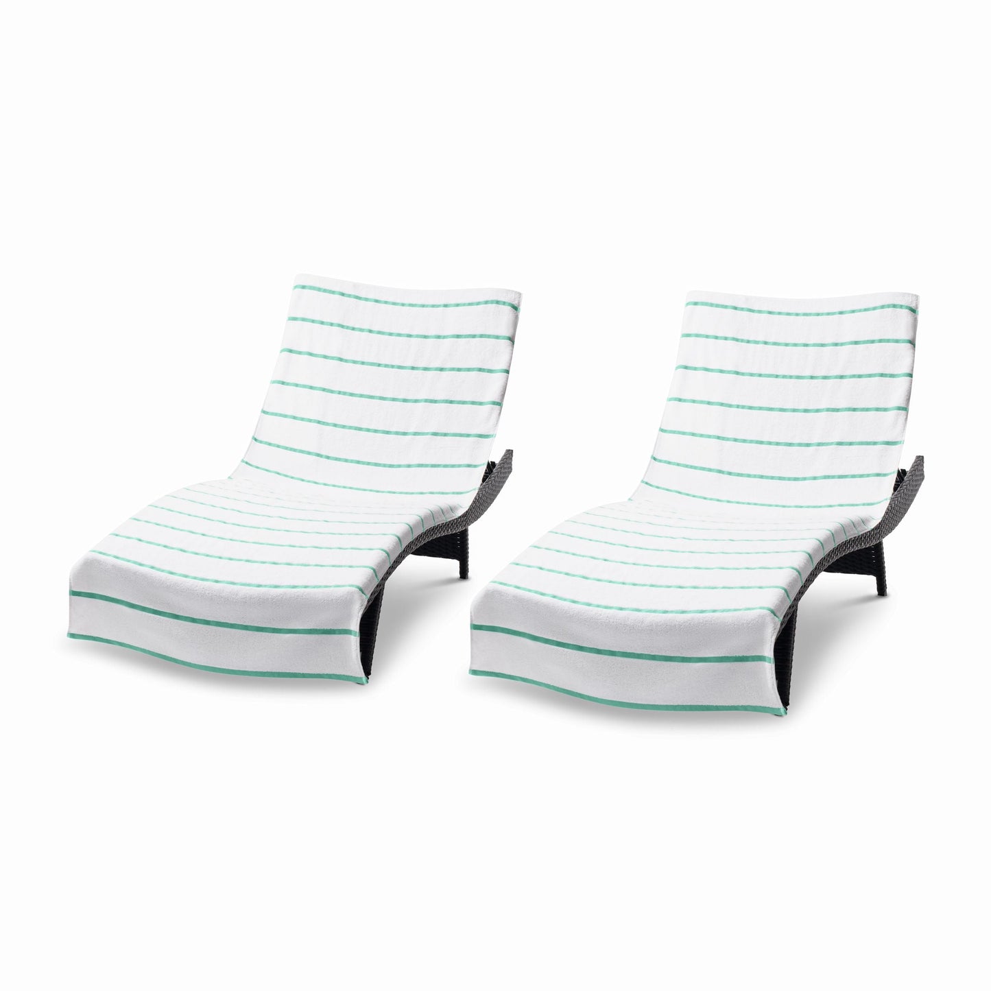 Arkwright Home Las Rayas Chaise Cover 30x85 Green (2/Pack) (PNP-CC-HS3085GR-2PK)