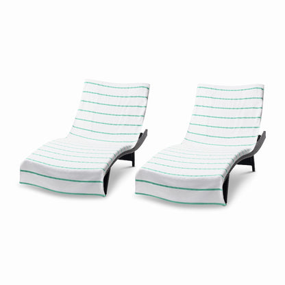 Arkwright Home Las Rayas Chaise Cover 30x85 Green (2/Pack) (PNP-CC-HS3085GR-2PK)
