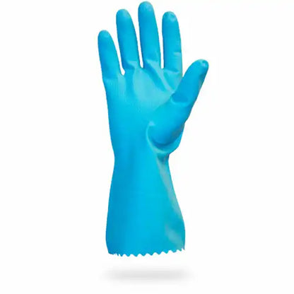Safety Zone® Flock Lined Latex 18 mil Gloves, Blue XL, 12 Pairs (SZNGRFL-XL-1S)