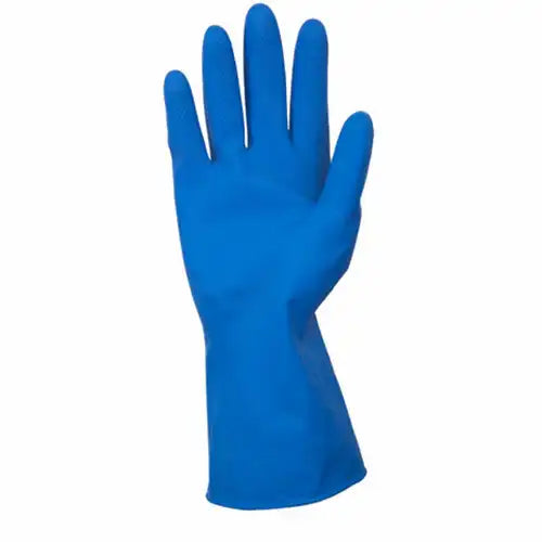 Safety Zone® Latex Flock Lined 16 Mil Gloves, Blue, Lrg, 12 Pairs (SZNGRFL-LG-1C)