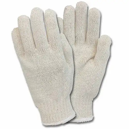 Safety Zone® Medium Weight Cotton Polyester String Knit Gloves, Natural, Women's, 12 Pairs (SZNGSMW-WN-2P-NRB)