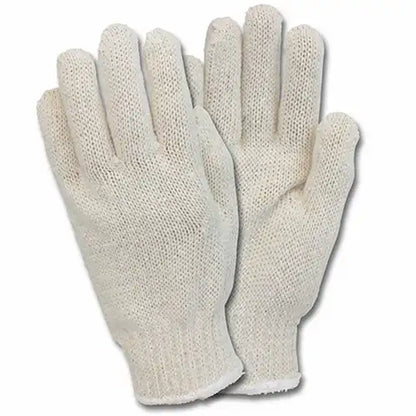 Safety Zone® Medium Weight Cotton Polyester String Knit Gloves, Natural, Women's, 12 Pairs (SZNGSMW-WN-2P-NRB)