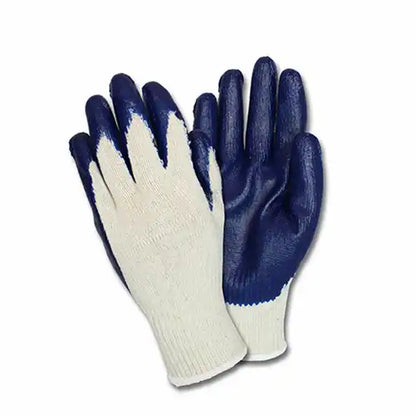 Safety Zone® Latex/Poly Coated Knit Gloves, Blue/Natural, Women's, 12 Pairs (SZNGSPC-WN-2C)