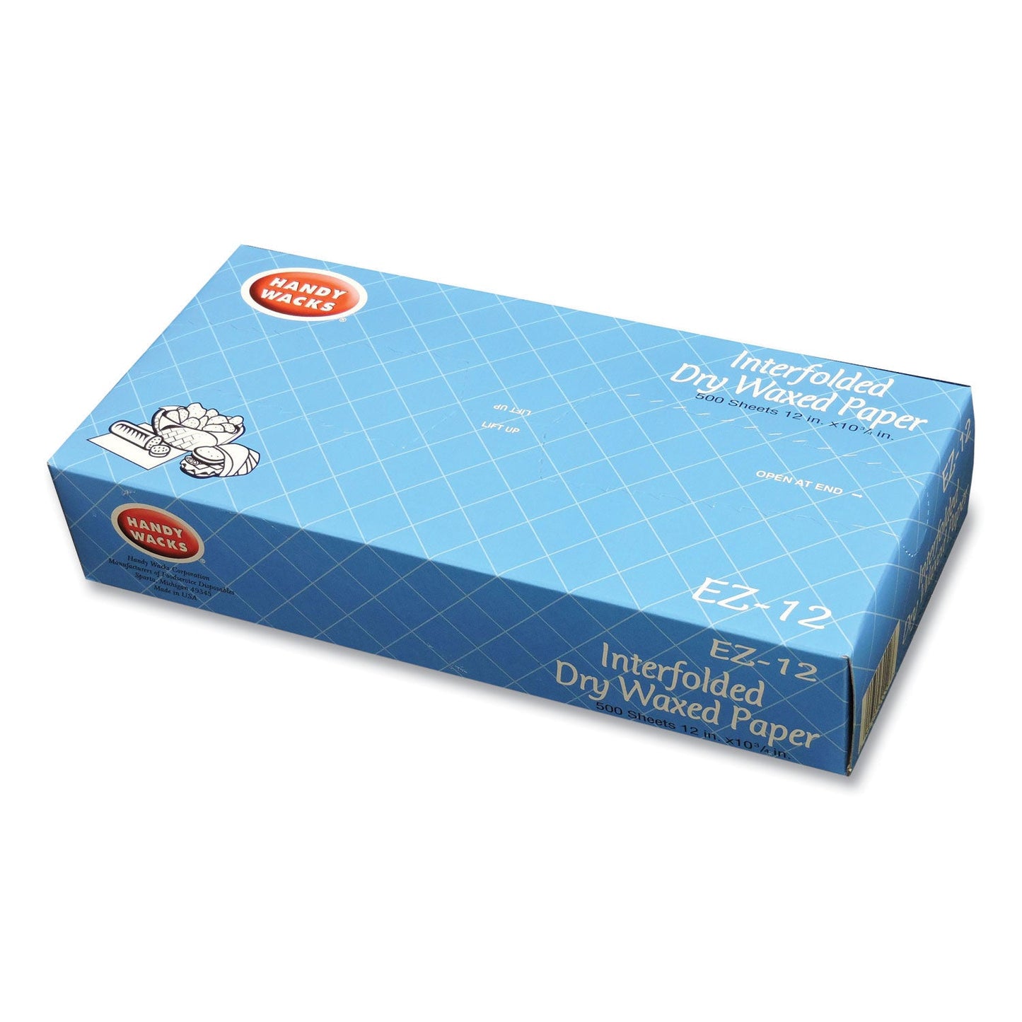 Handy Wacks Interfolded Dry Waxed Paper, 10.75 x 12, 500 Box, 12 Boxes/Carton (HWAEZ12)