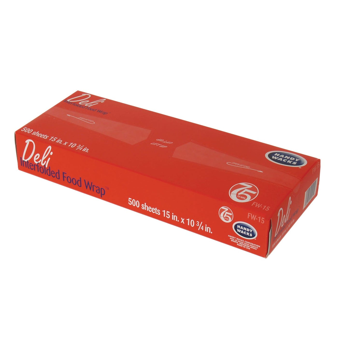 Handy Wacks Interfolded Food Wrap, 10.75 x 15, 500 Box, 12 Boxes/Carton (HWAFW15)