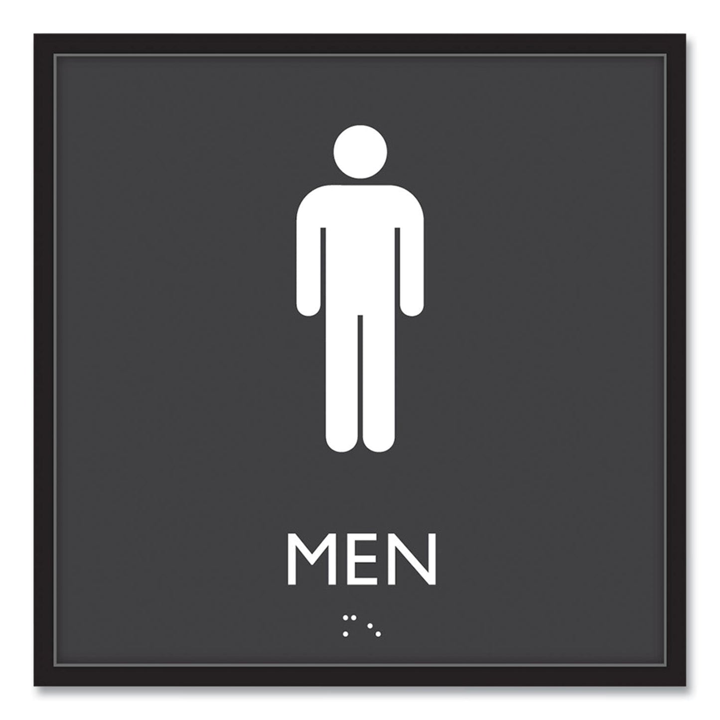 Headline Sign ADA Sign, Men, Plastic, 8 x 8, Clear/White (USS66914)