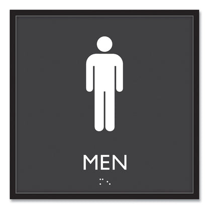 Headline Sign ADA Sign, Men, Plastic, 8 x 8, Clear/White (USS66914)