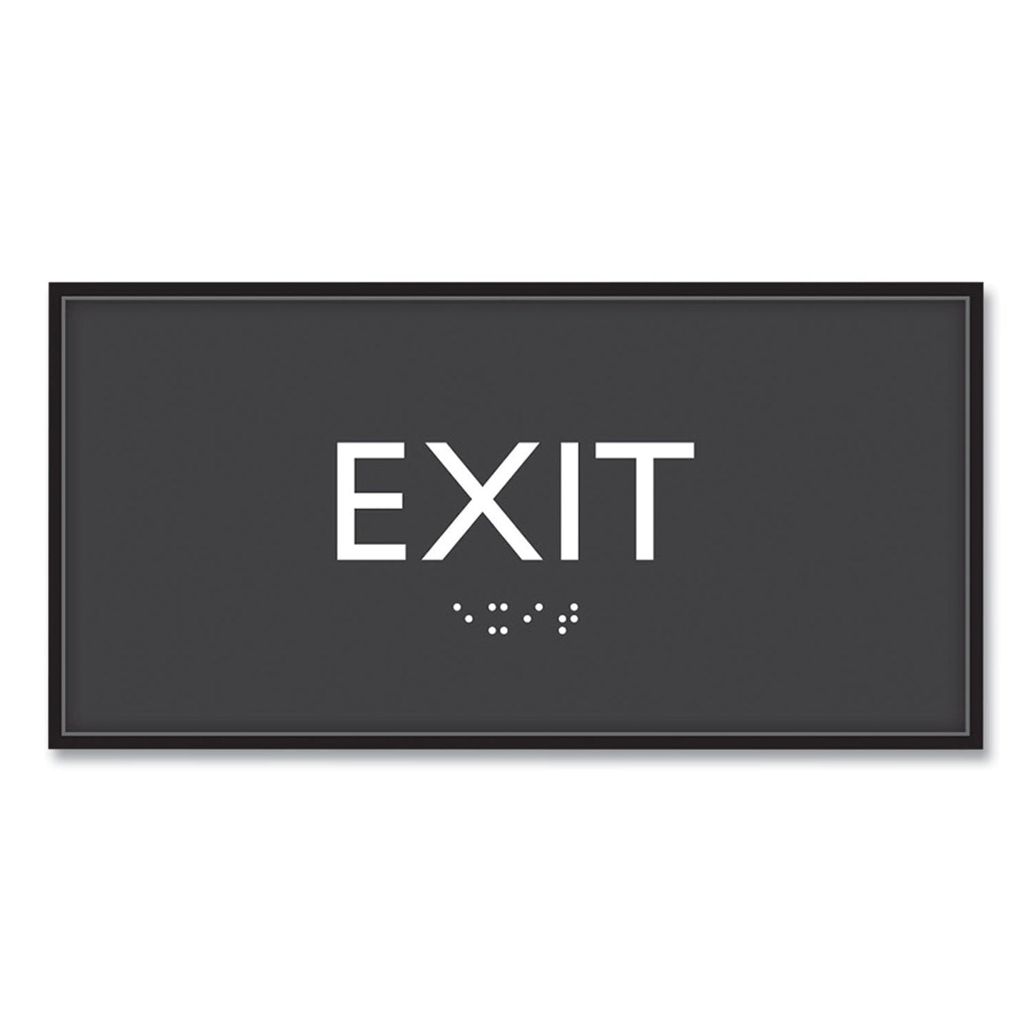 Headline Sign ADA Sign, Exit, Plastic, 4 x 4, Clear/White (USS69922)
