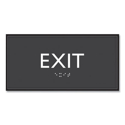 Headline Sign ADA Sign, Exit, Plastic, 4 x 4, Clear/White (USS69922)