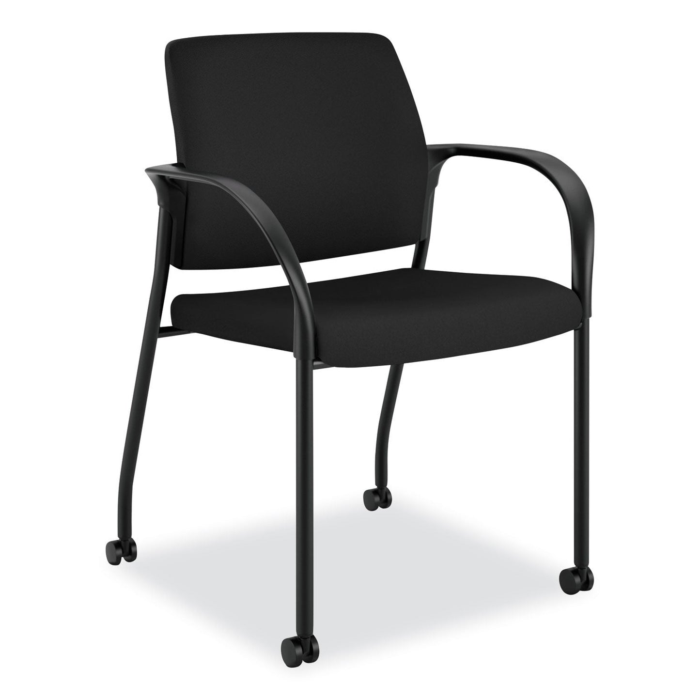 HON Ignition Series Guest Chair with Arms, Polyester Fabric Seat, 25" x 21.75" x 33.5", Black (HONIS109HCU10)