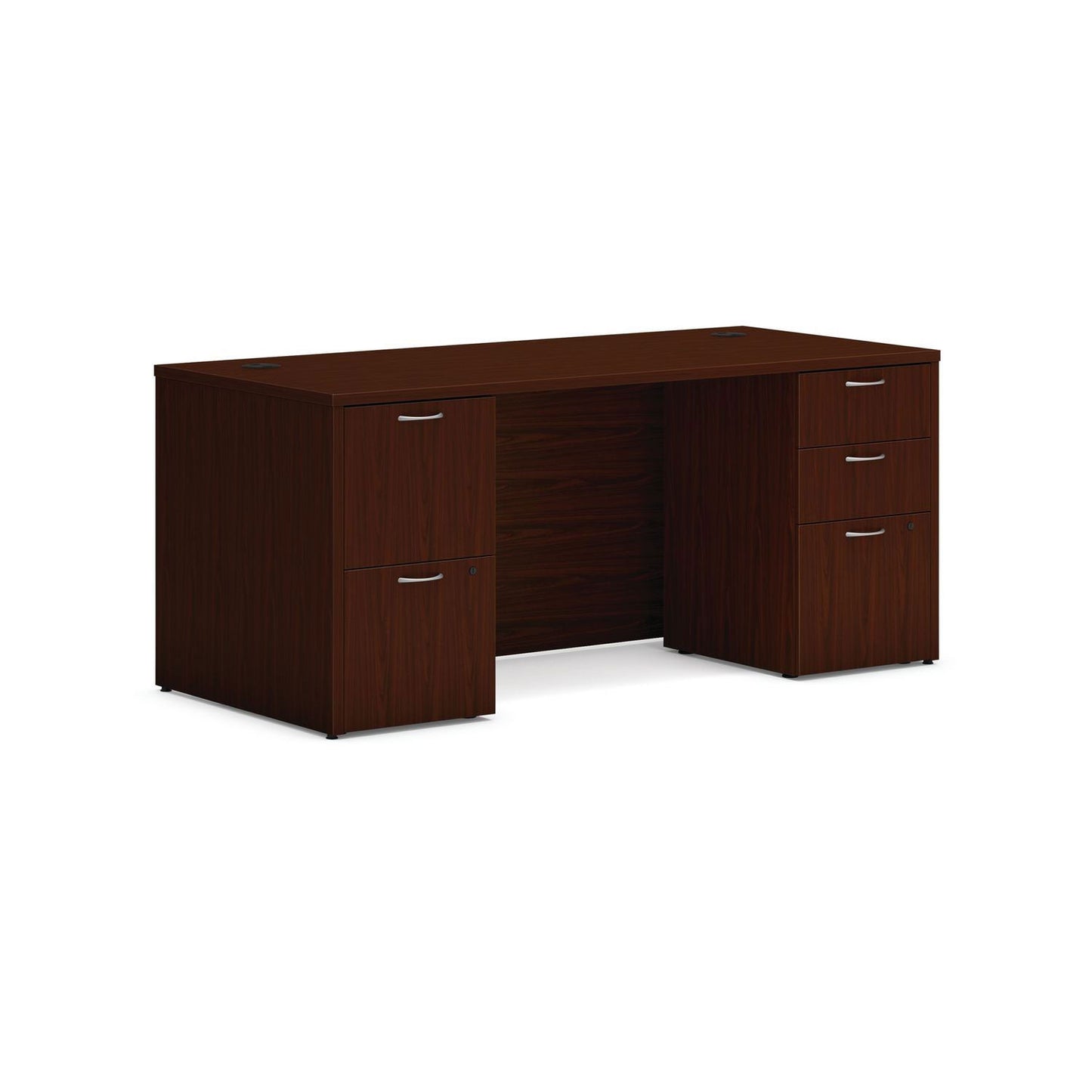 HON Mod Double Pedestal Desk Bundle, 66" x 30" x 29", Traditional Mahogany (HONLDS66PSTM1)