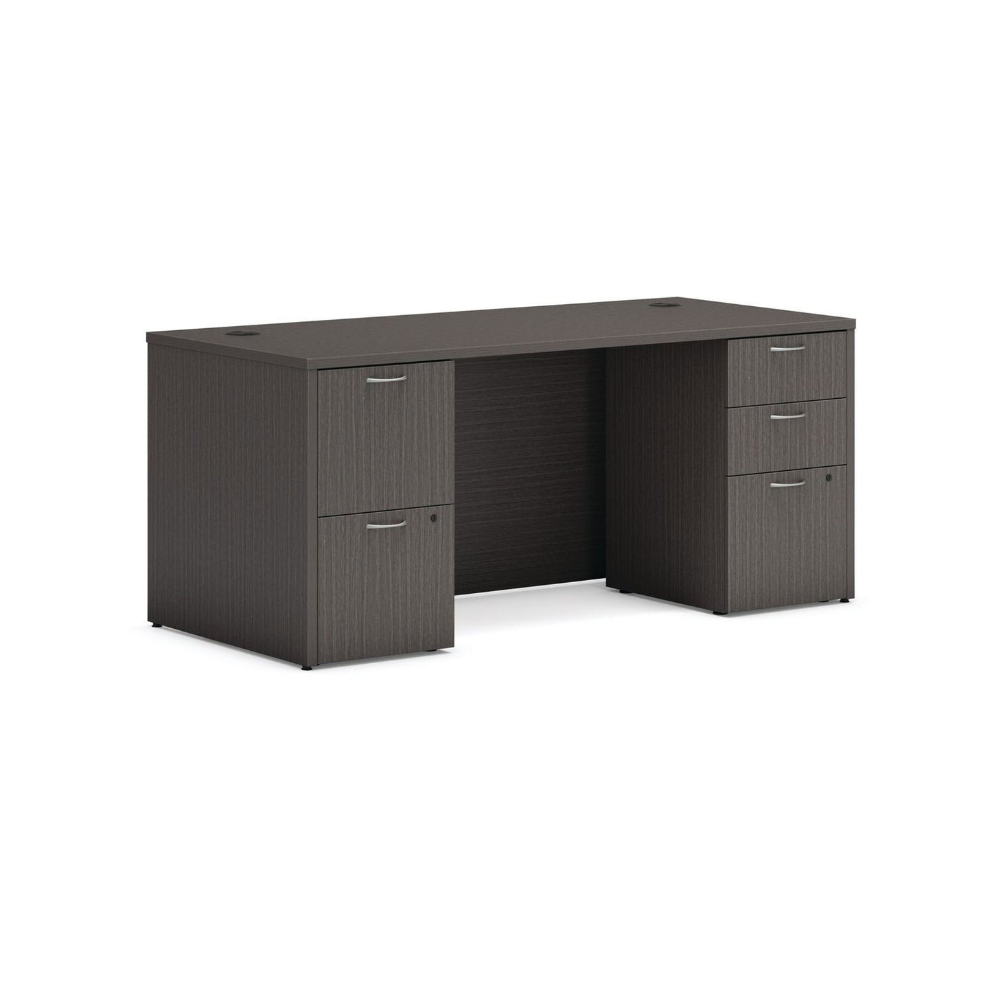 HON Mod Double Pedestal Desk Bundle, 66" x 30" x 29", Slate Teak (HONMOD002)