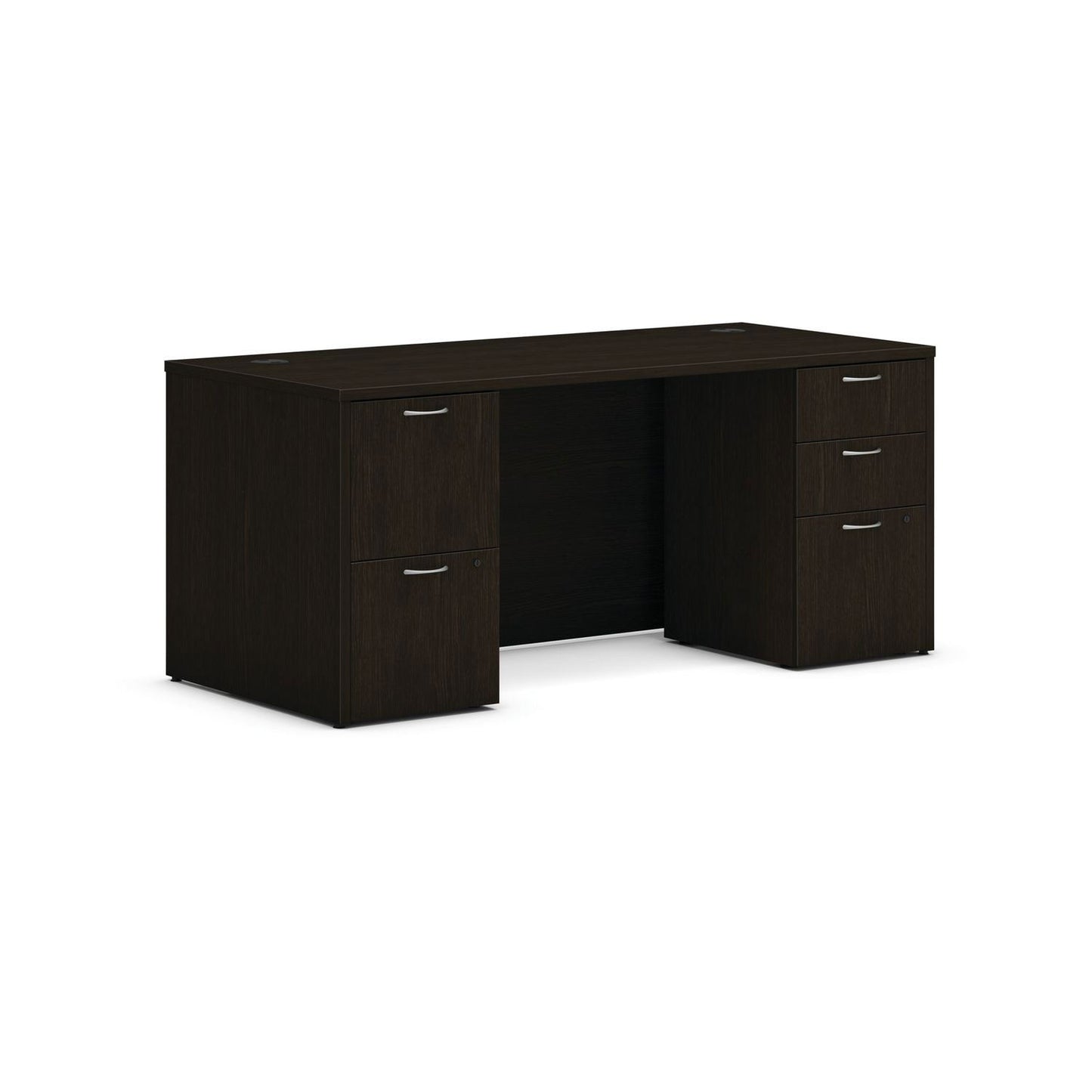 HON Mod Double Pedestal Desk Bundle, 66" x 30" x 29", Java Oak (HONMOD005)