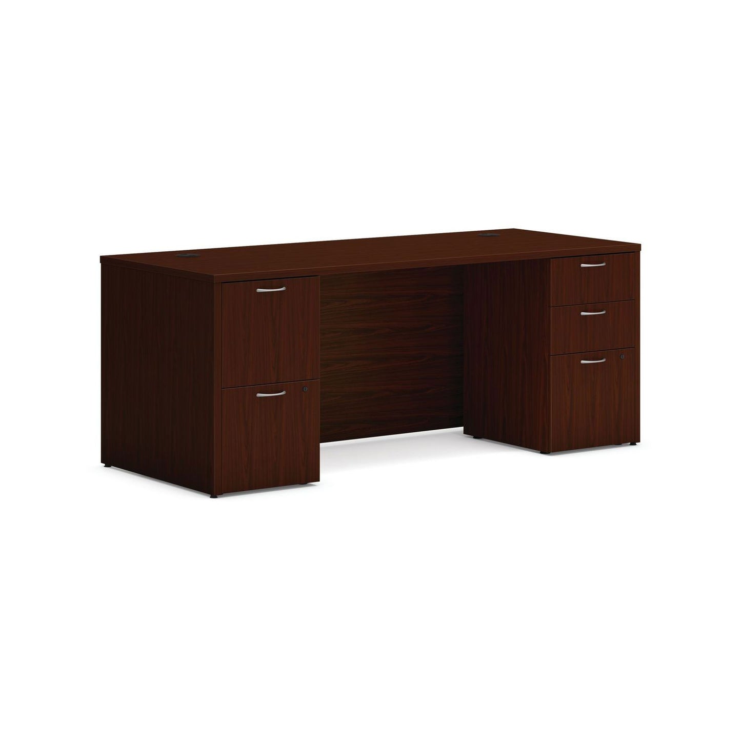 HON Mod Double Pedestal Desk Bundle, 72" x 30" x 29", Traditional Mahogany (HONMOD006)