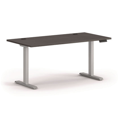 HON Mod Height Adjustable Desk Bundle, 60" x 30" x 27.5" to 46.75", Slate Teak/Silver (HONMOD052)