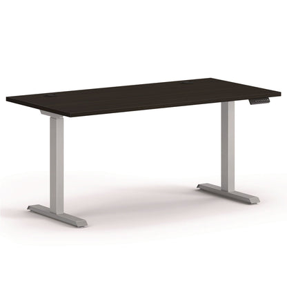 HON Mod Height Adjustable Desk Bundle, 60" x 30" x 27.5" to 46.75", Java Oak/Silver (HONMOD056)