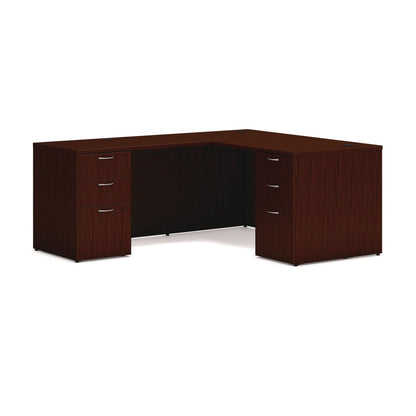 HON Mod L-Station Double Pedestal Desk Bundle, 60" x 72" x 29", Traditional Mahogany (HONMOD188)