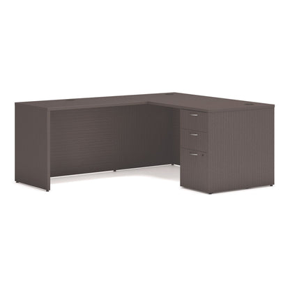 HON Mod L-Station Single Pedestal Desk Bundle, 60" x 72" x 29", Slate Teak (HONMOD192)