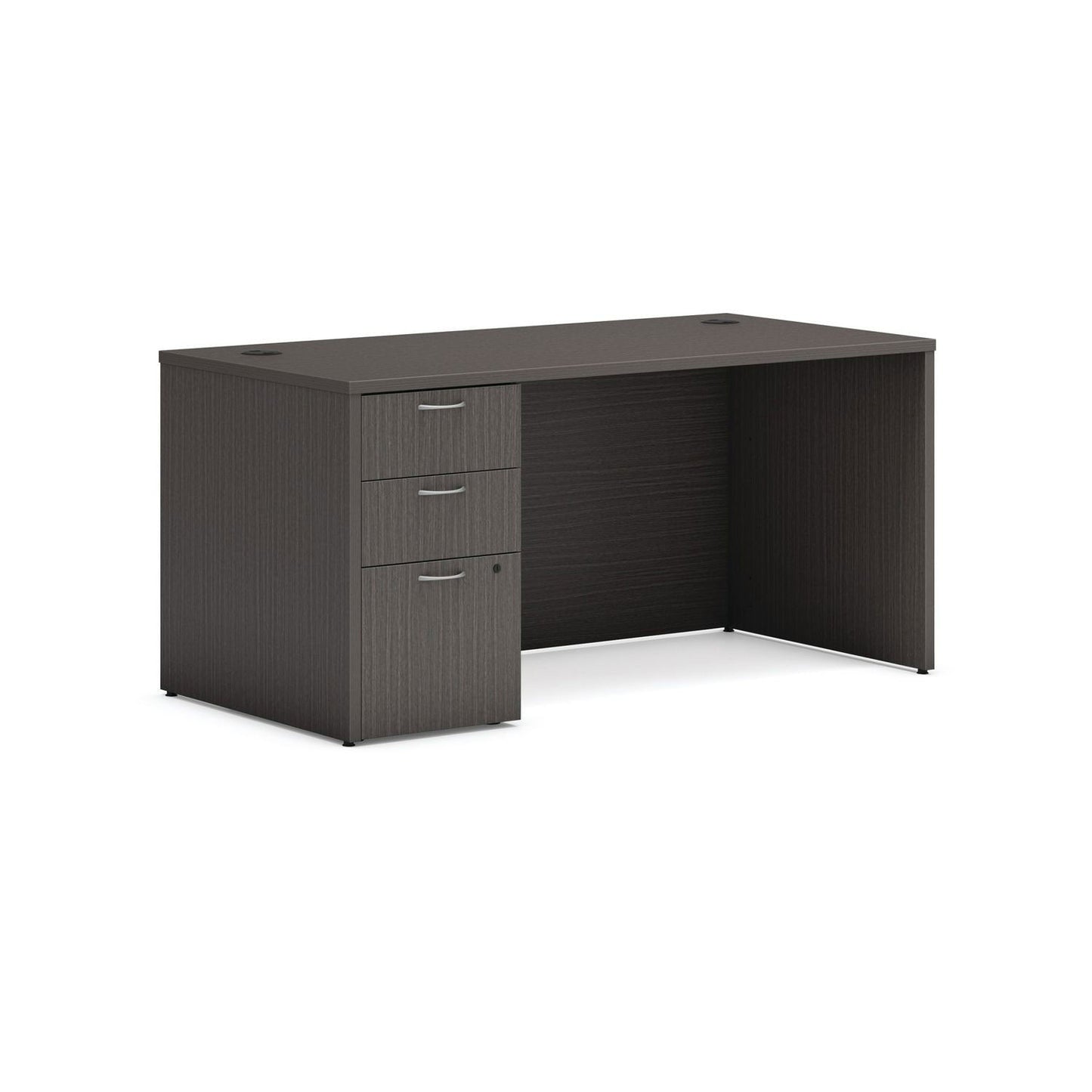 HON Mod Single Pedestal Desk Bundle, 60" x 30" x 29", Slate Teak (HONMOD012)