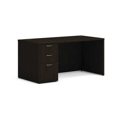 HON Mod Single Pedestal Desk Bundle, 60" x 30" x 29", Java Oak (HONMOD015)
