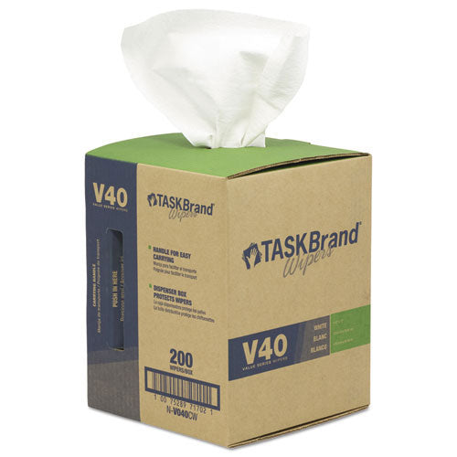 HOSPECO Taskbrand V40 Heavy Weight Drc Wipers, White, 10 X 12, 200/roll, 1 Roll/carton (HOSNV040CGW)