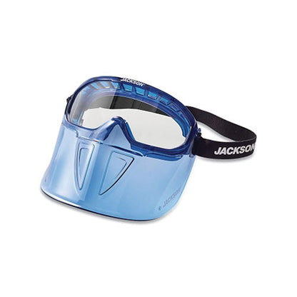 Jackson Safety® GPL500 Series Premium Goggle with Detachable Face Shield, Blue Frame, AF, Clear (138-21000)