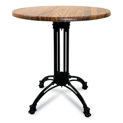 JMC Furniture Topalit Tables, Round, 36" dia x 29"h, Teak Top, Black Iron Base/Legs (JMC10636R8)