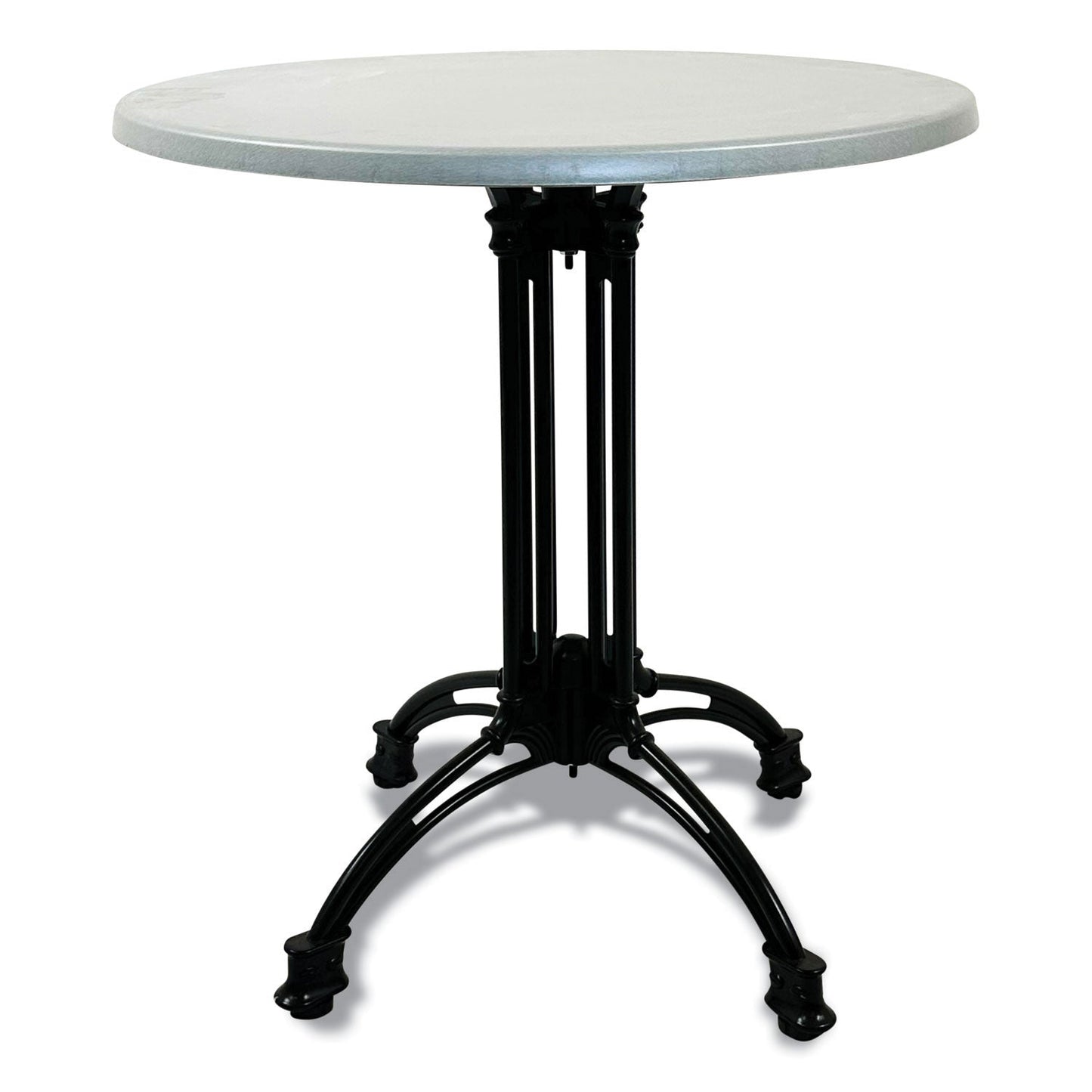 JMC Furniture Topalit Tables, Round, 36" dia x 29"h, Silver Top, Black Aluminum Base/Legs (JMC106C36R2)