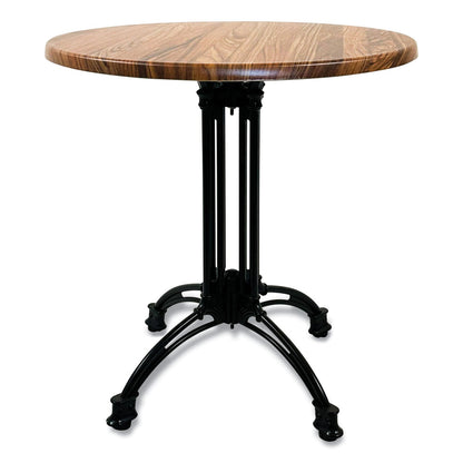 JMC Furniture Topalit Tables, Round, 36" dia x 29"h, Teak Top, Black Aluminum Base/Legs (JMC106C36R8)