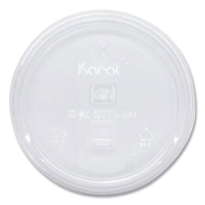Karat PET Lids, Strawless Sipper, Fits 32 oz Cold Cups, Clear, 1,000/Carton (KRTCKC107TSSH)
