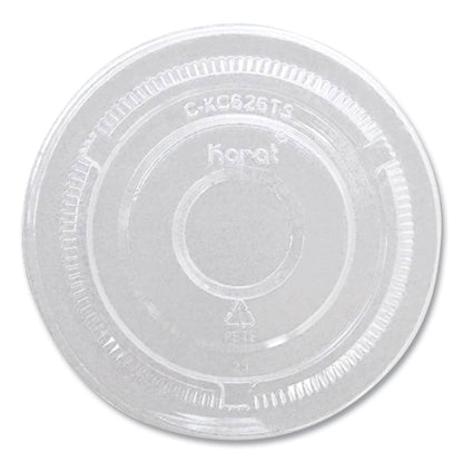Karat PET Lids, 12 oz to 24 oz Cold Cups, No Hole Flat Lid, Clear, 1,000/Carton (KRTCKC626TSNH)