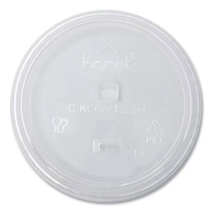 Karat PET Lids, Strawless Sipper, Fits 12 oz to 24 oz Cold Cups, Clear, 1,000/Carton (KRTCKC626TSSH)