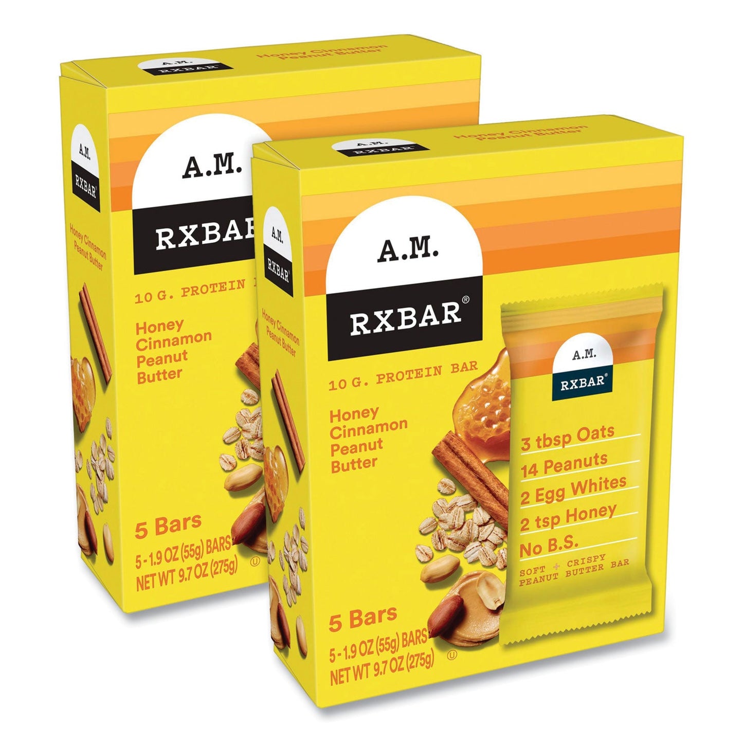 Kellogg's Adult Bars, Honey Cinnamon Peanut Butter, 1.9 oz Bar, 5 Bars/Packs, 2 Packs/Carton (GRR60000748)
