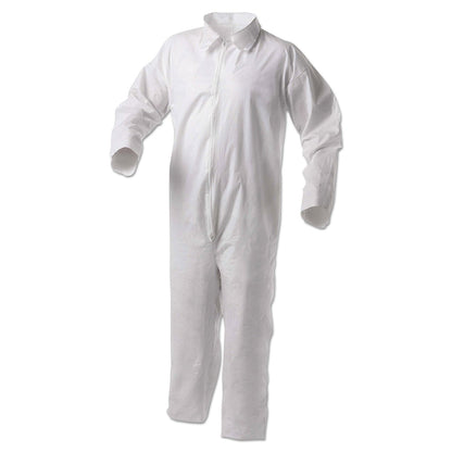 KleenGuard A35 Liquid and Particle Protection Coveralls, Zipper Front, Large, White, 25/Carton (KCC38918)