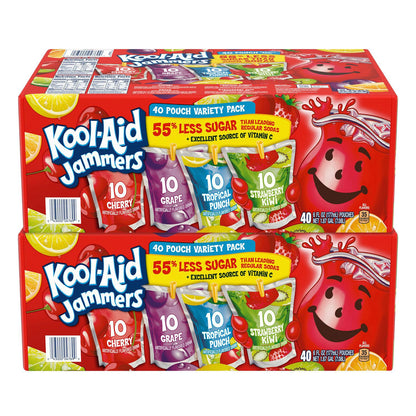 Kool-Aid Jammers Juice Pouch Variety Pack, 6 oz Pouch, 80/Carton (GRR60004076)