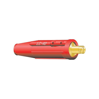 Lenco Cable Connector, Single Oval thru Point Screw Connection, Male, 1/0 thru 2/0 Capacity, Red (380-05054)