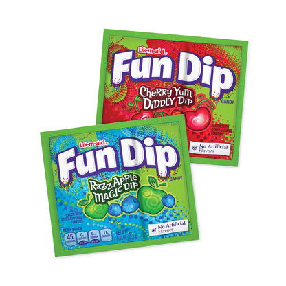 Lik-m-aid Fun Dip Candy, Assorted Flavors, 0.43 oz Pouches, 48/Box (GRR20900166)