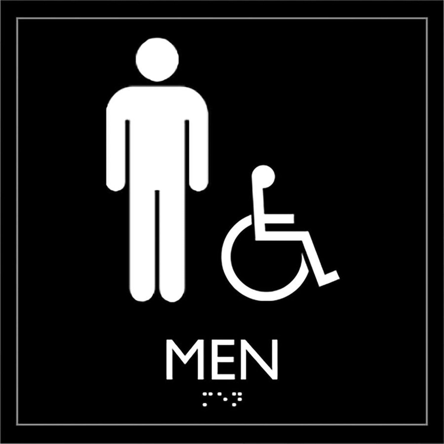 lorell-restroom-sign-1-each-men-print-message-8-x-8-height-square-shape-easy-readability-injection-molded-plastic-black-llr02659_1