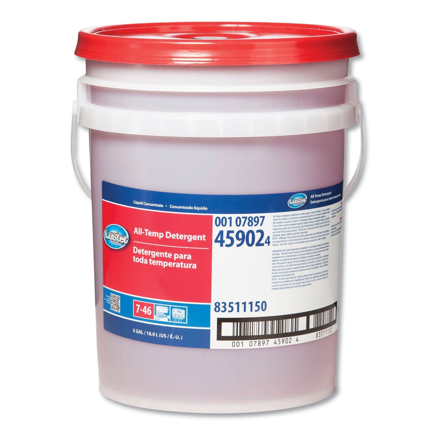 Luster Professional All-Temp Detergent, Mild Scent, 5 gal Pail (PPL45902)