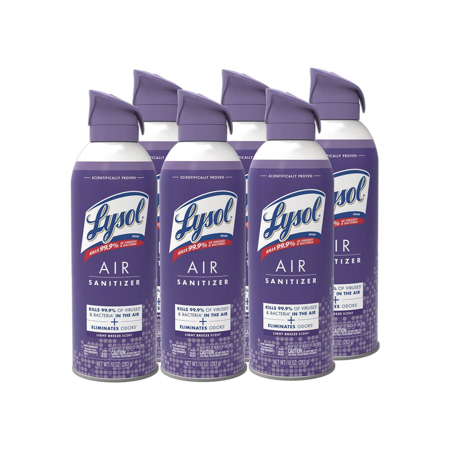 LYSOL Brand Air Sanitizer Spray, Light Breeze Scent, 10 oz Aerosol Can, 6/Carton (RAC99394CT)