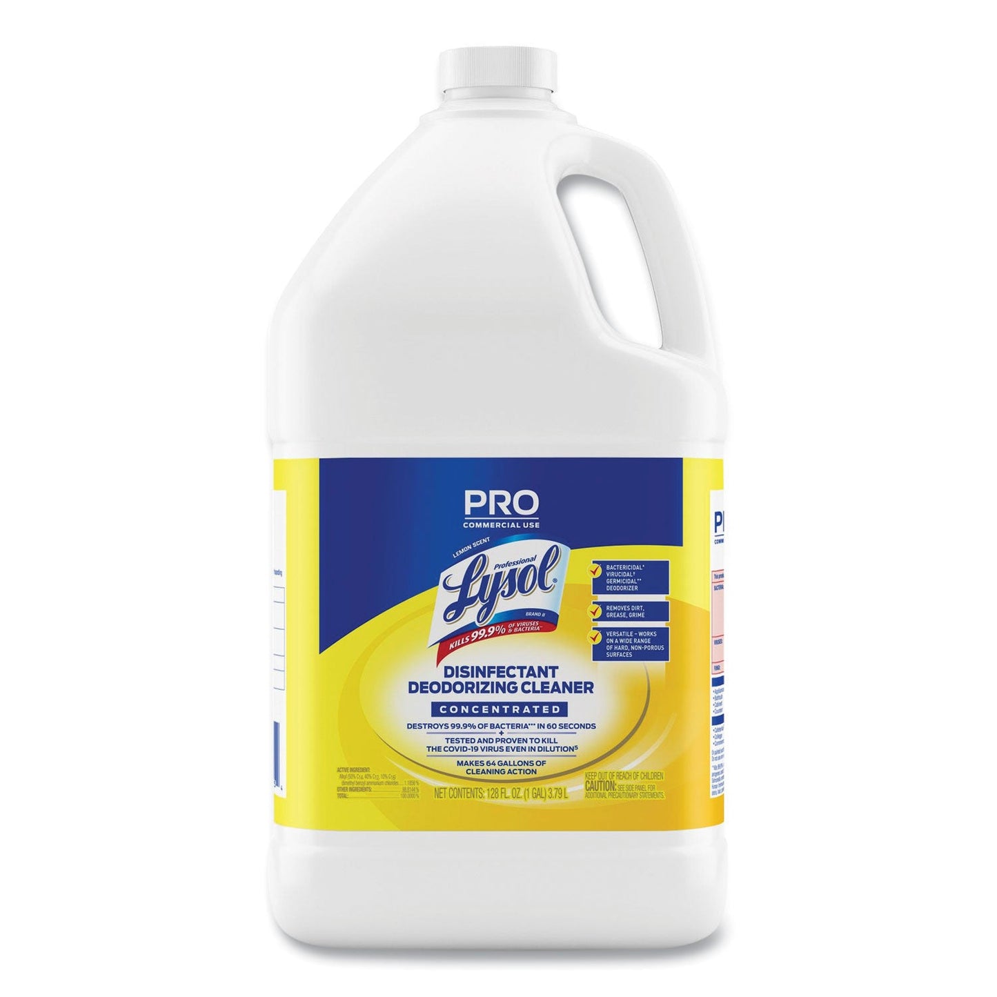 LYSOL Brand Disinfectant Deodorizing Cleaner Concentrate, Lemon Scent, 128 oz Bottle (RAC99985EA)