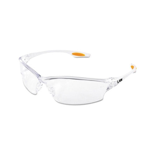 MCR™ Safety Law® LW2 Series Safety Glasses, Clear Lens, Anti-Fog, TPR Nose Piece and Temple Inserts, Clear Frame (135-LW210AF)