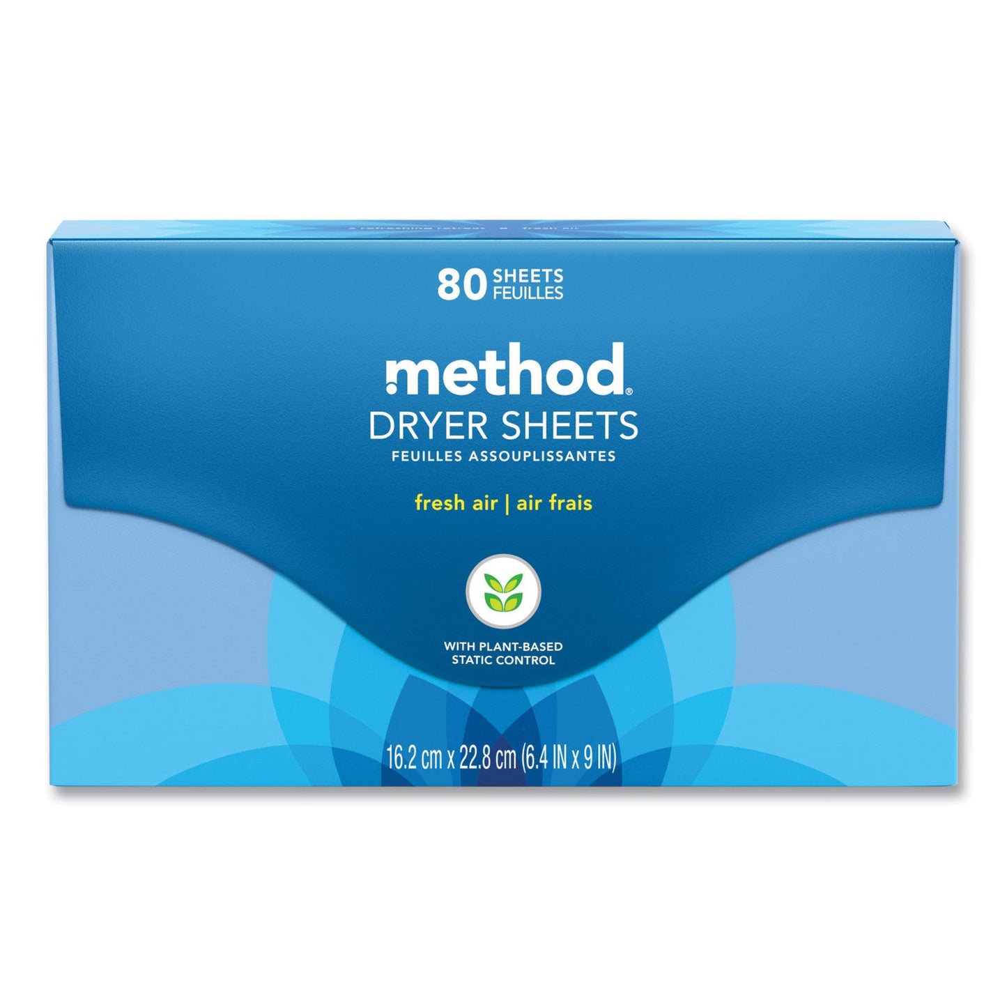 Method Dryer Sheets, Fresh Air, 80/Box, 6 Boxes/Carton (MTH318048)