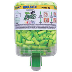 Moldex PlugStation® Earplug Dispenser, Disposable Plastic Bottle, Foam Earplugs, Green Swirls, Goin' Green® (507-6646)