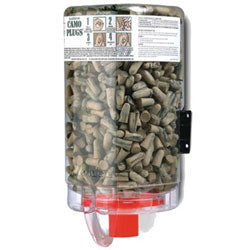 Moldex PlugStation® Earplug Dispenser, Disposable Plastic Bottle, Foam Earplugs, Tan/Green Swirls/Streaks, CAMO PLUGS® (507-6648)
