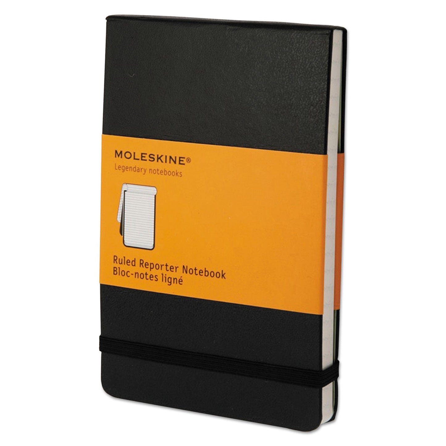 Moleskine Reporter Notebook, Narrow Rule, Black Cover, 3.5 x 5.5, 192 Sheets (HBGQP511)