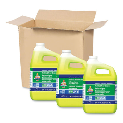 Mr. Clean Finished Floor Cleaner, Lemon Scent, Liquid, 1 gal Bottle, 3/Carton (PPL39949)