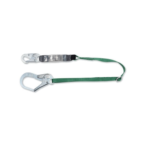 MSA V-Series Standard Single-Leg Adjustable Shock Absorbing Lanyard, 6 ft, Large Snaphooks (454-10191757)